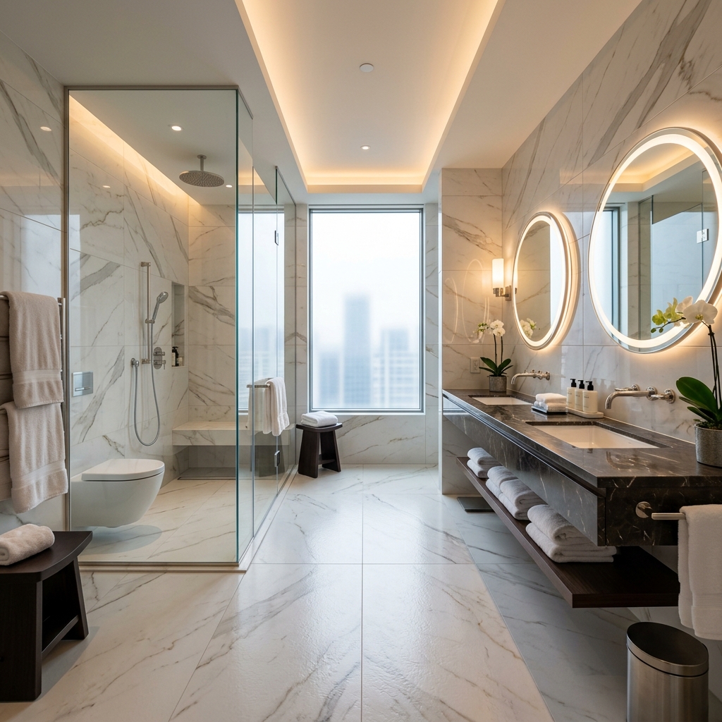 Commercial tile installation