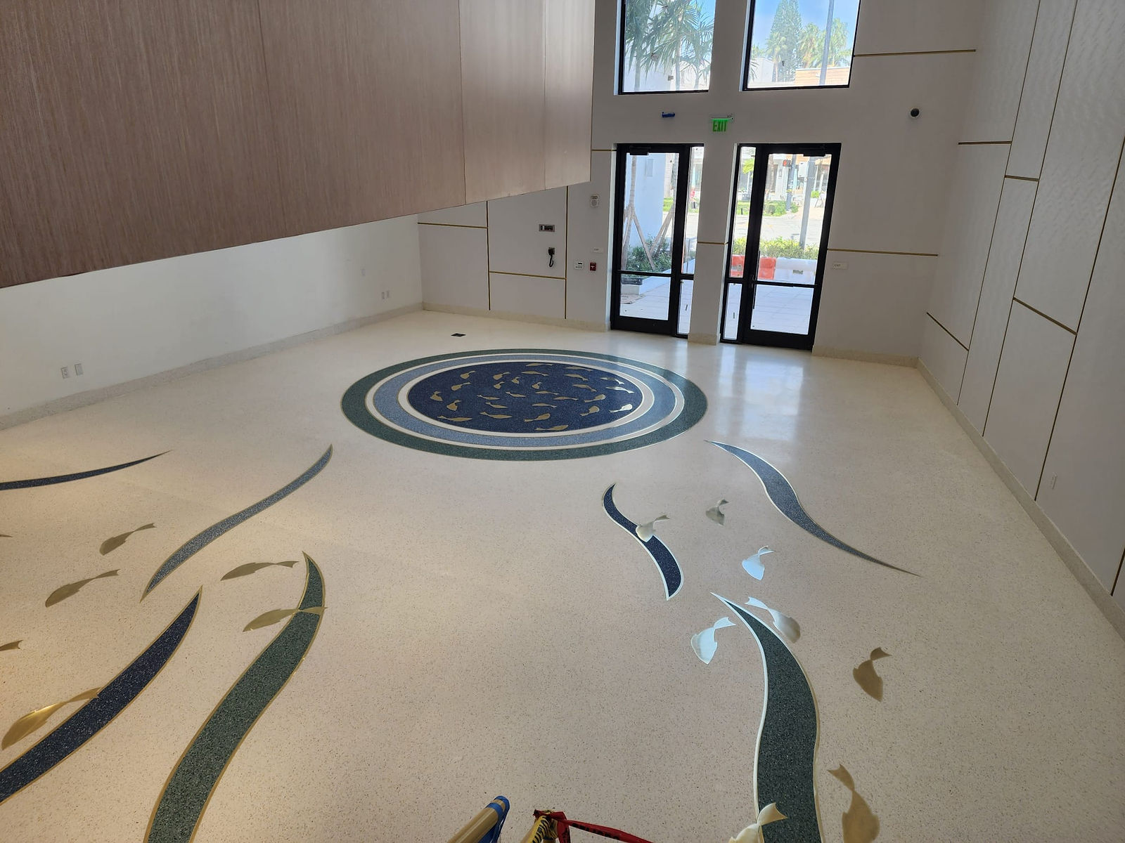 Terrazzo installation detail - Church by The Sea lobby